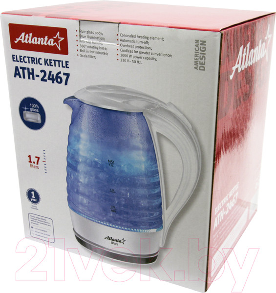 Изображение товара Электрочайник Atlanta ATH-2467 (белый)