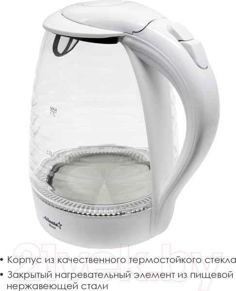 Изображение товара Электрочайник Atlanta ATH-2467 (белый)