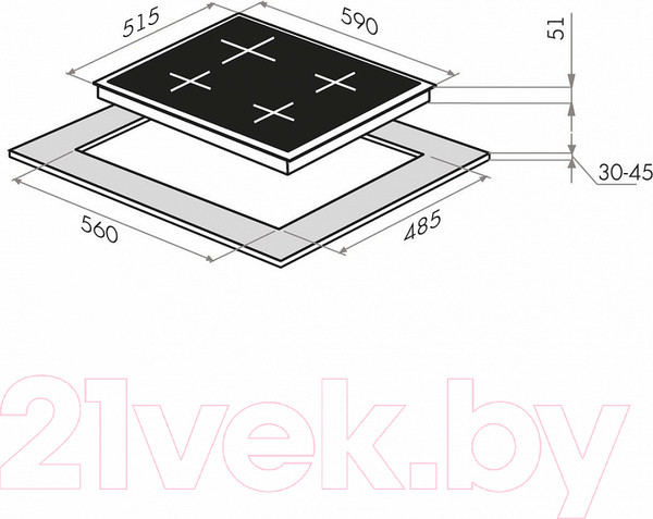 Изображение товара Газовая варочная панель Maunfeld EGHS.64.43CS/G