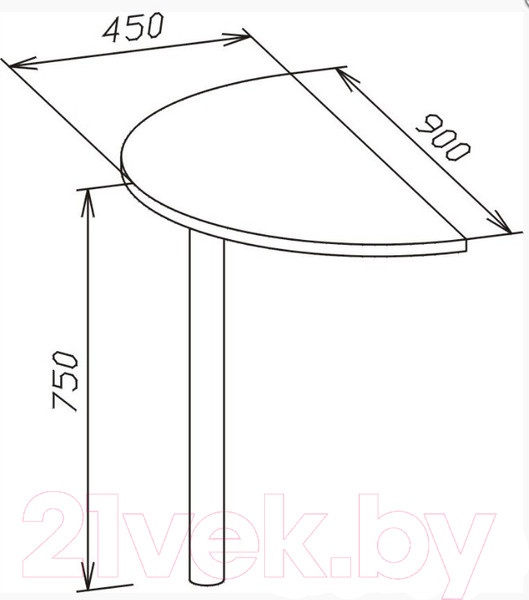 Изображение товара Стол-приставка Сокол-Мебель СПР-03 (белый)
