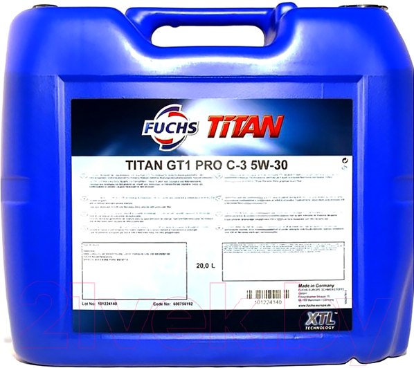 Изображение товара Моторное масло Fuchs Titan GT1 PRO C3 5W30 / 601226380 (20л)