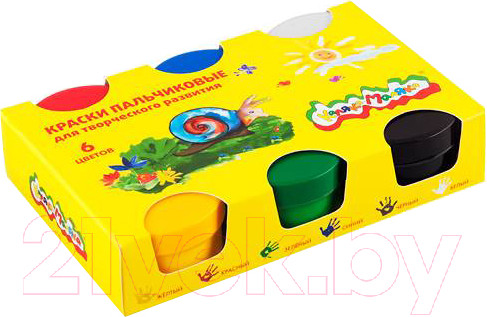Изображение товара Пальчиковые краски Каляка-Маляка ПККМ06 (6цв)