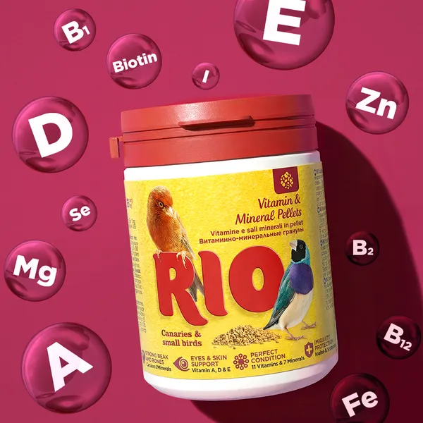 Изображение товара Витамины для животных Mealberry RIO для канареек, экзотов и других мелких птиц (120г)