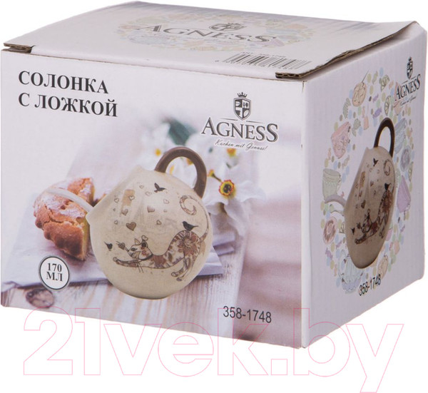 Изображение товара Солонка Agness 358-1748 (с ложкой)