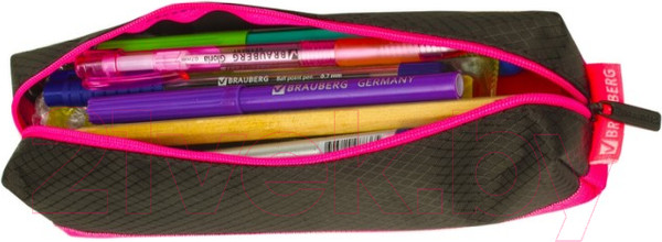 Изображение товара Косметичка Brauberg Black&Bright / 229006  (черный/розовый)