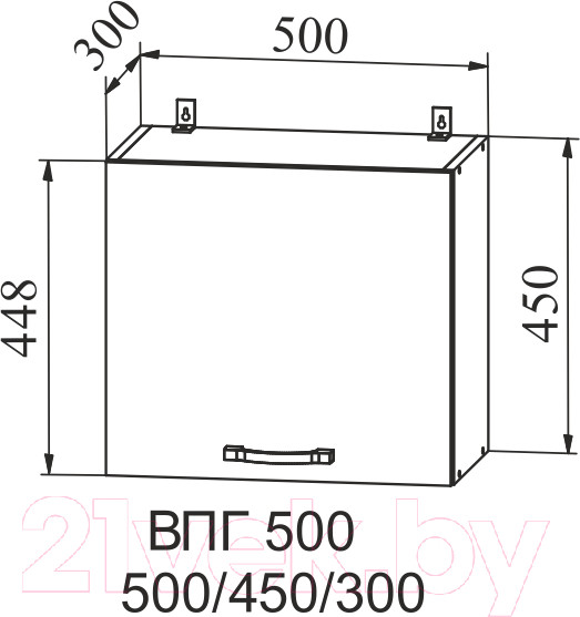 Изображение товара Шкаф навесной для кухни ДСВ Тренто ВПГ 500 (серый/серый)