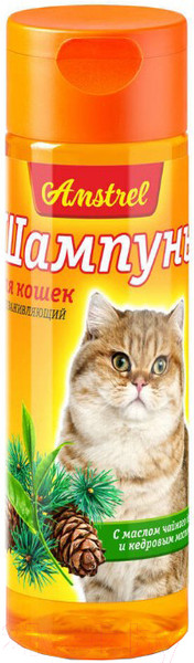 Изображение товара Шампунь для животных Amstrel С маслом чайного дерева и кедровым маслом для кошек (120мл)