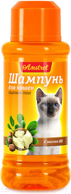 Изображение товара Шампунь для животных Amstrel С маслом ши для гладкошерстных кошек (120мл)