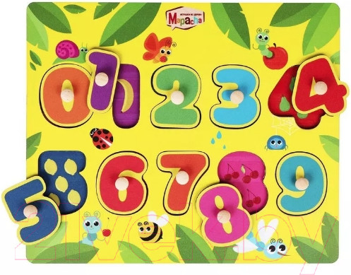 Изображение товара Развивающая игрушка Mapacha Вкладыш. Цифры. Изучаем цифры и фрукты / 962002