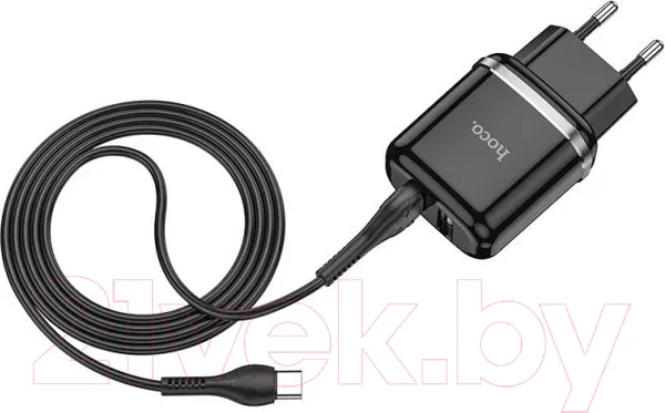 Изображение товара Зарядное устройство сетевое Hoco N4 + кабель AM-Type-C / 23753-N4TBK (1м, черный)