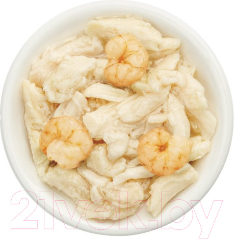 Изображение товара Влажный корм для кошек Деревенские лакомства Домашние обеды курица с креветкой в нежном желе / 74500622 (70г)