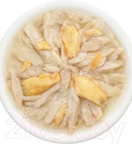 Изображение товара Влажный корм для кошек Деревенские лакомства Домашние обеды тунец с лососем в нежном желе / 74500592 (70г)