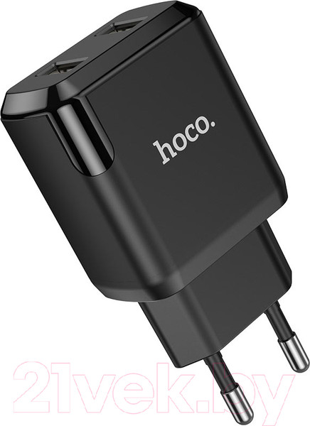 Изображение товара Зарядное устройство сетевое Hoco N7 + кабель AM-8pin Lightning / 23753-N7iBK (1м, черный)
