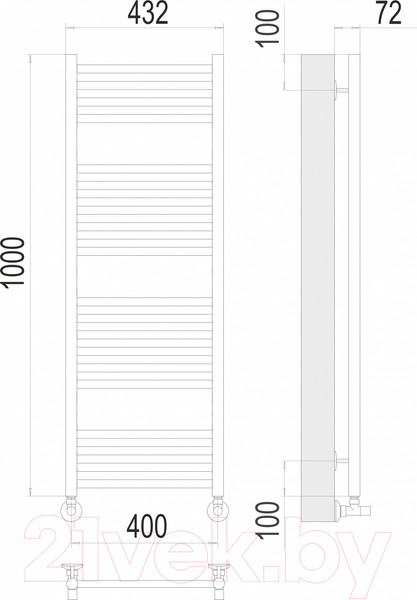 Изображение товара Полотенцесушитель водяной Terminus Аврора П20 400x1000