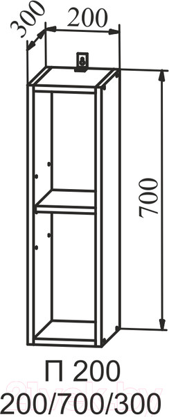 Изображение товара Шкаф навесной для кухни ДСВ Тренто П 200 левый (серый/серый)