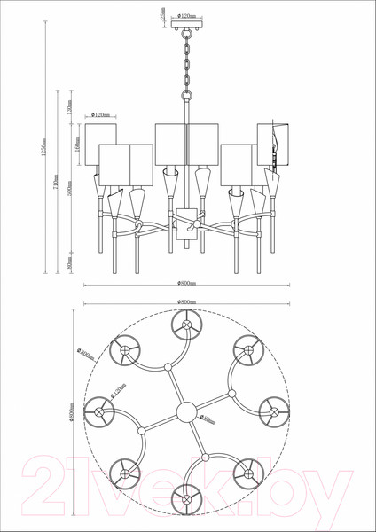 Изображение товара Люстра Moderli Luiza / V10030-8P