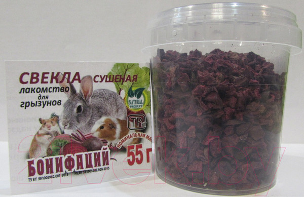 Изображение товара Лакомство для грызунов Бонифаций Сушеная свекла (55г)