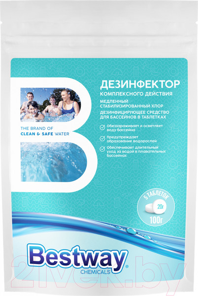 Изображение товара Средство для бассейна дезинфицирующее Bestway DKM0.1TBW (0.1кг)