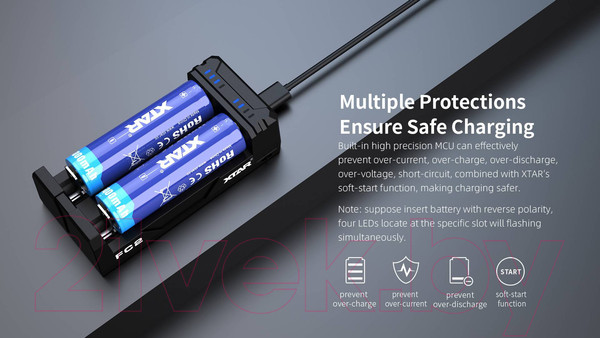 Изображение товара Зарядное устройство для аккумуляторов XTAR FC2