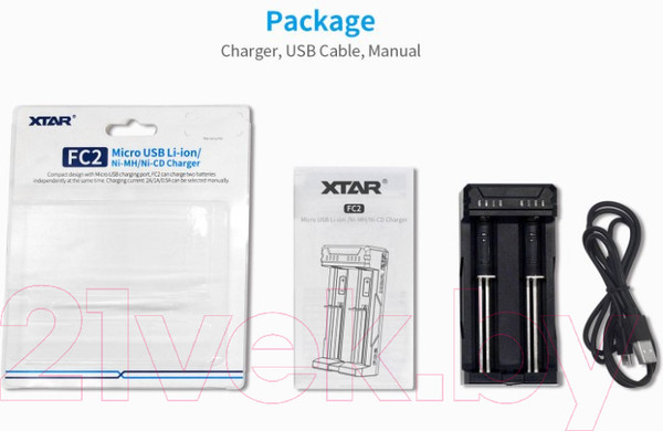 Изображение товара Зарядное устройство для аккумуляторов XTAR FC2