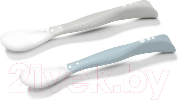 Изображение товара Набор столовых ложек для кормления BabyOno Эластичные / 1066/04 (серый/синий)
