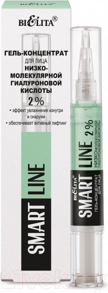 Изображение товара Гель для лица Belita Smart Line Концентрат низкомолекулярной гиалуроновой кислоты 2% (4мл)