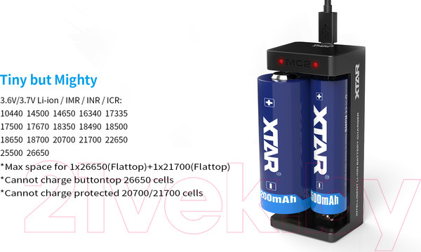 Изображение товара Зарядное устройство для аккумуляторов XTAR MC2