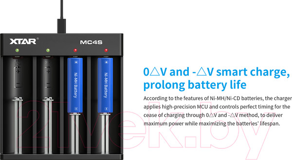 Изображение товара Зарядное устройство для аккумуляторов XTAR MC4S