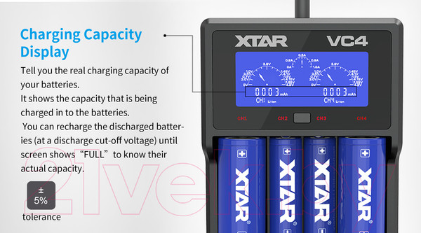 Изображение товара Зарядное устройство для аккумуляторов XTAR VC4