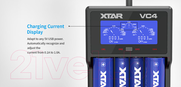 Изображение товара Зарядное устройство для аккумуляторов XTAR VC4
