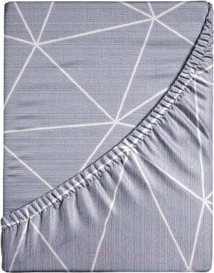 Изображение товара Простыня Ночь нежна Грань На резинке 160x200x20 / 7352-2 (серый)