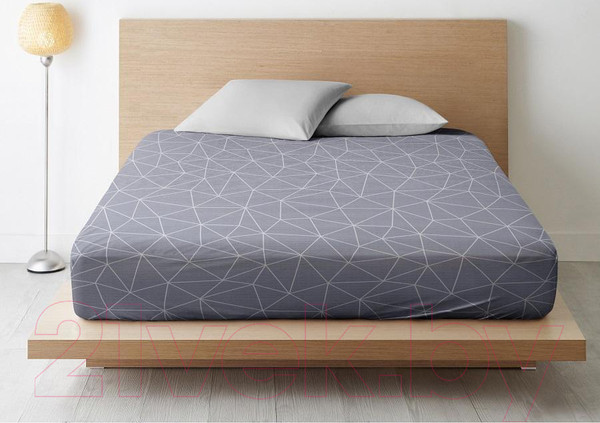 Изображение товара Простыня Ночь нежна Грань На резинке 160x200x20 / 7352-2 (серый)