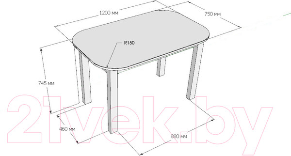 Изображение товара Обеденный стол Senira Р-02.06 (метрополитан белый)