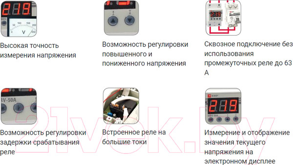 Изображение товара Реле напряжения EKF Basic rvb-63a