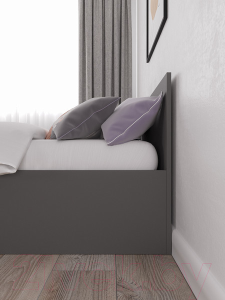 Изображение товара Односпальная кровать ДСВ Мори КРМ 900.1/2 (графит)