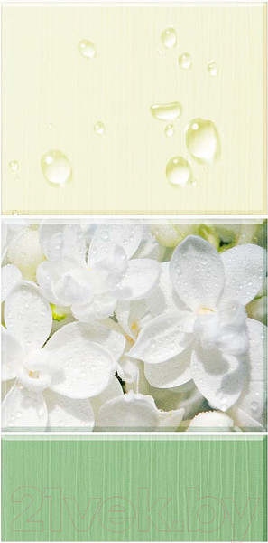 Изображение товара Панель ПВХ КронаПласт Unique Капли росы зелень (2700x250x8мм)