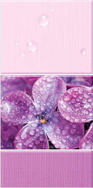 Изображение товара Панель ПВХ КронаПласт Unique Капли росы сирень (2700x250x8мм)