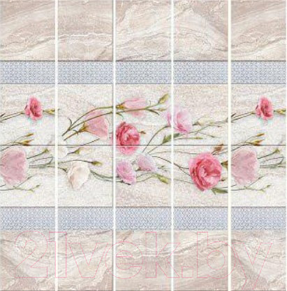 Изображение товара Панель ПВХ КронаПласт Unique Эста с глиттером серебро (2700x250x8мм)