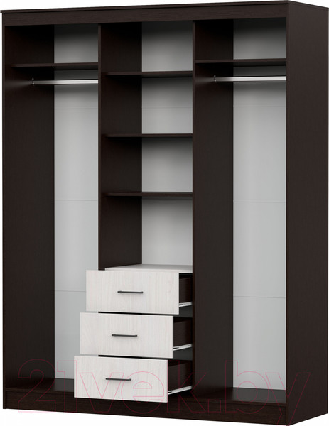 Изображение товара Шкаф NN мебель ШКП 1 (дуб венге/ясень анкор светлый)