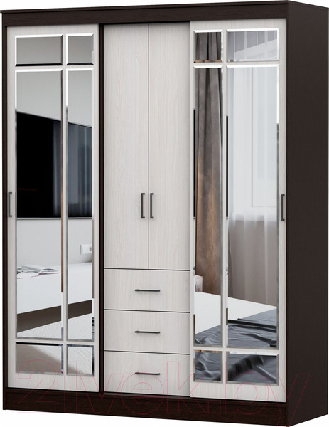 Изображение товара Шкаф NN мебель ШКП 1 (дуб венге/ясень анкор светлый)