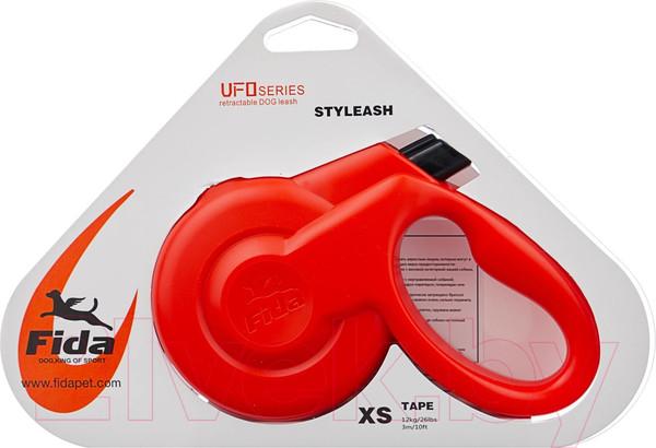 Изображение товара Поводок-рулетка Fida Styleash Mini XS лента 3м / 202552 (красный)