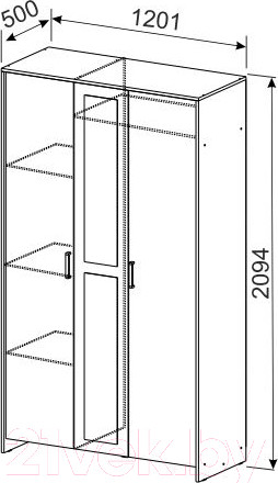Изображение товара Шкаф NN мебель МСП 1 3ств (дуб золотой/камень темный)