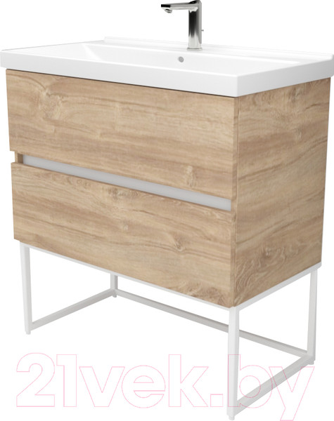 Изображение товара Тумба под умывальник Дабер 012 / Т12.6.1.6Б (дуб канзас коричневый/белый)