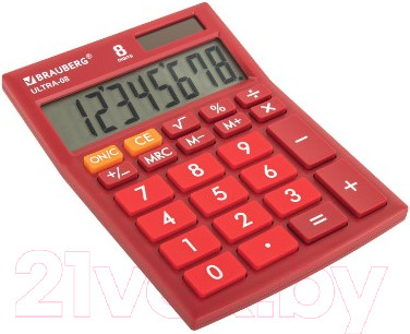 Изображение товара Калькулятор Brauberg Ultra-08-WR / 250510 (бордовый)