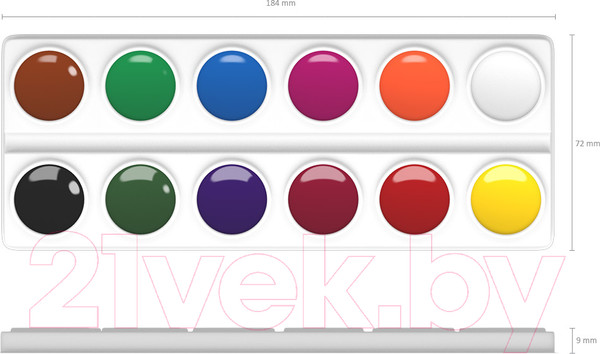 Изображение товара Акварельные краски Erich Krause Basic Light Pack / 53753 (12цв)