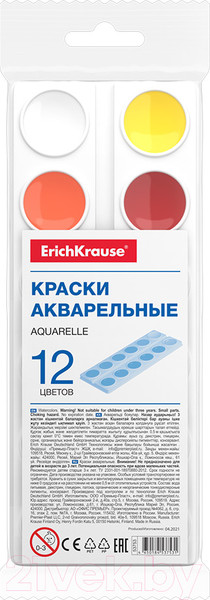 Изображение товара Акварельные краски Erich Krause Basic Light Pack / 53753 (12цв)