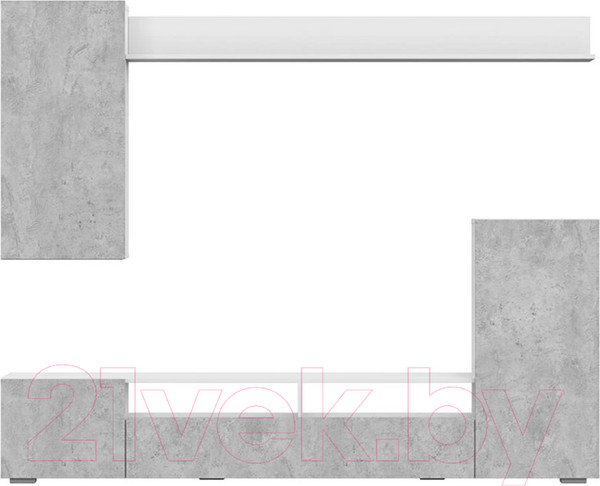 Изображение товара Стенка NN мебель МГС 4 (белый/цемент светлый)