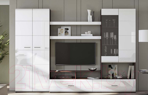 Изображение товара Стенка NN мебель МГС 7 исп 1 (дуб венге/белый глянец)