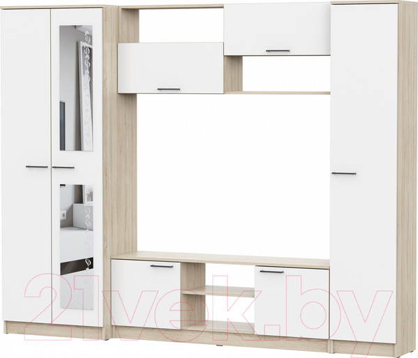 Изображение товара Стенка NN мебель МГС 3 исп 1 (дуб сонома/белый)
