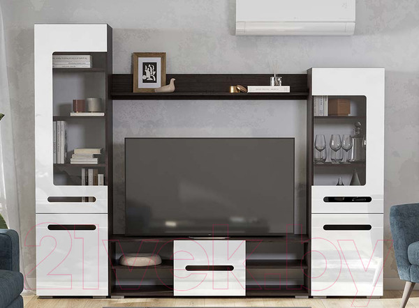 Изображение товара Стенка NN мебель МГС 6 исп 1 (венге/белый глянец)